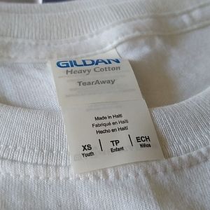 2x Gildan Youth XS White T-Shirt